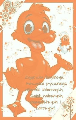 Radosna kaczka z życzeniami